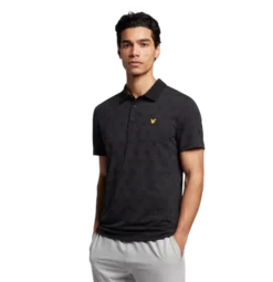 Lyle & Scott Golf Jacquard Polo Shirt -Titleist Butik LyleJet20black20marl163